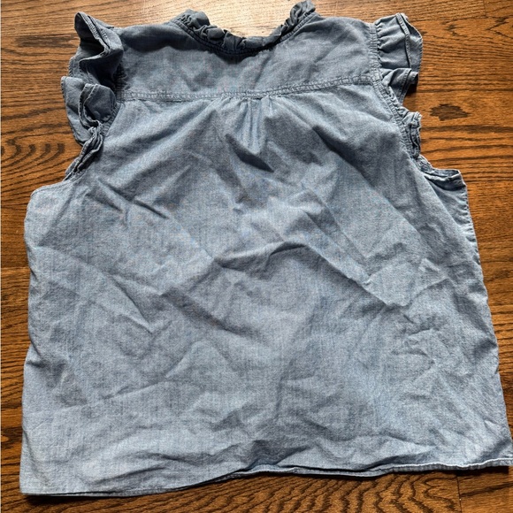J Crew Women's Blue Chambray Layered Ruffle Sleeveless Top, XXL - Picture 2 of 3